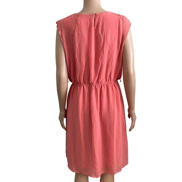 Soho Apparel Dress Womens 14 Peach Sleeveless Ruffled Blouson - Picture 2 of 9
